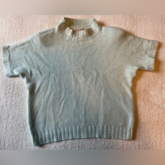 Vintage Quiet Luxury Chaus lambs wool angora blend short sleeve sweater. Sz M - Picture 1 of 12
